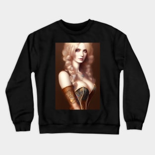 Beautiful Steampunk Blonde in Corset Artwork Crewneck Sweatshirt